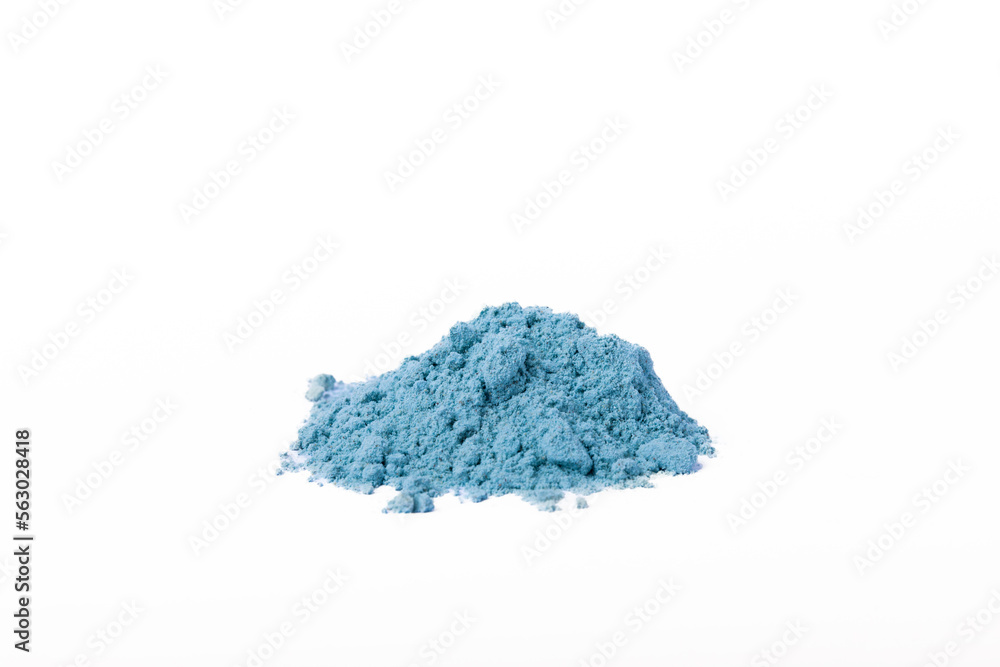 Blue spirulina powder isolated on white background. Blue spirulina powder isolated on white background.