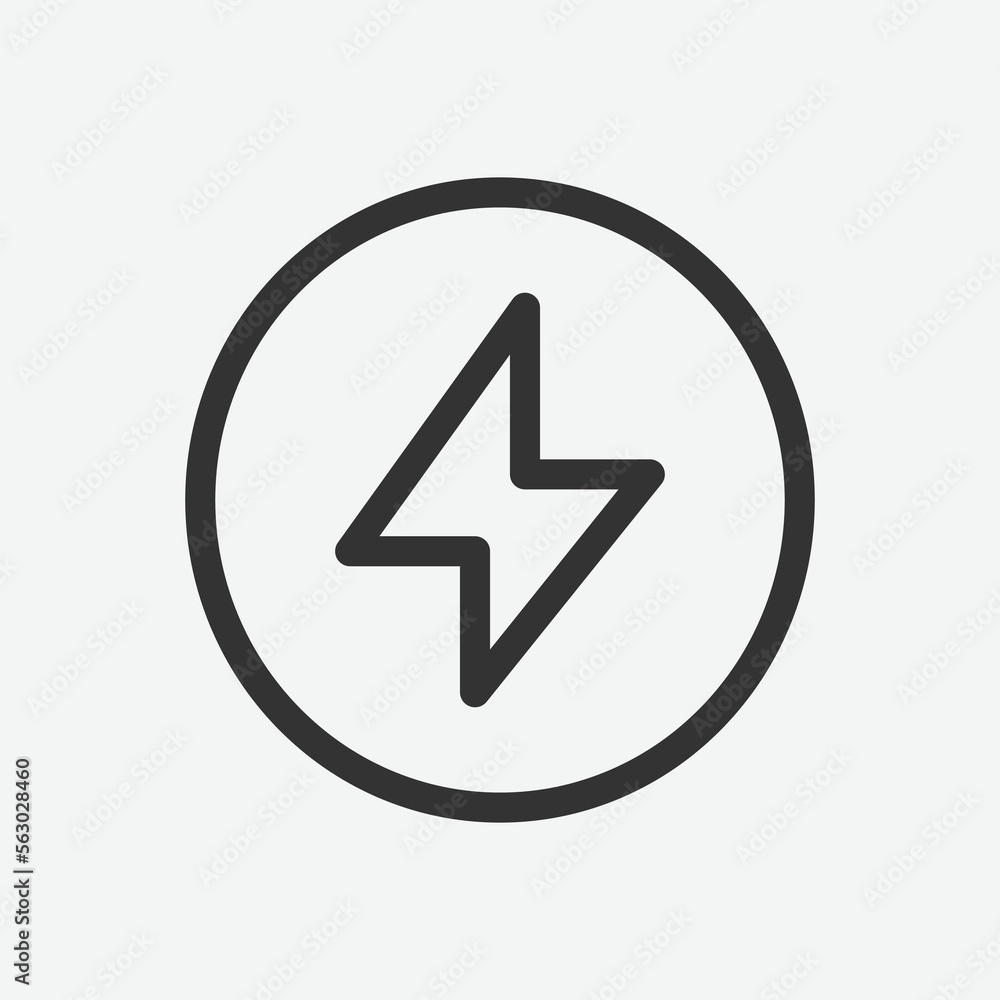 Lightning vector icon. Black energy icon. Electric, thunder, energy linear icon, vector illustration. Lightning vector icon. Black energy icon. Electric, thunder, energy linear icon, vector illustration.
