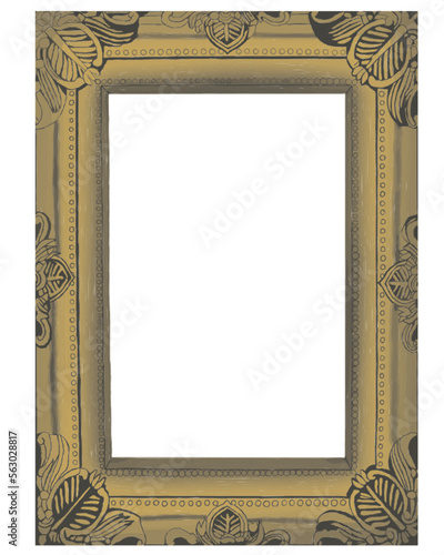 アンティークな額縁　黄　黒