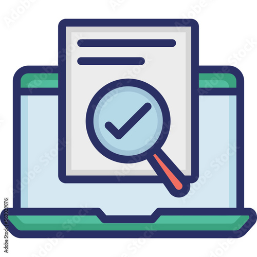 Data Approved via laptop Vector Icon

