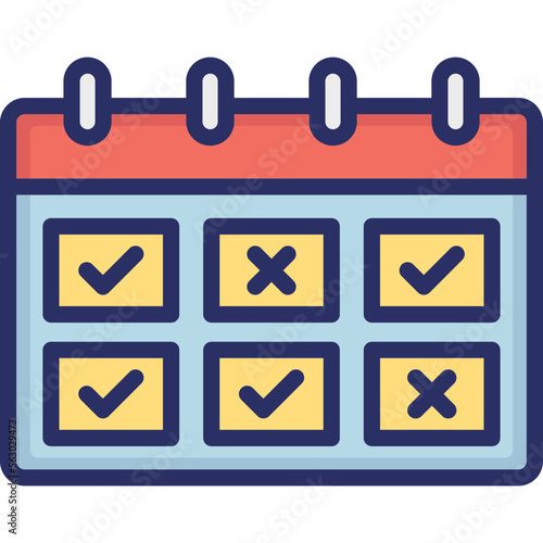 Attendance, attendance sheet Vector Icon

