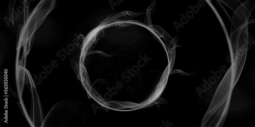 abstract ring of fire smoke. abstract image for background. Circle of fire effect in black background.