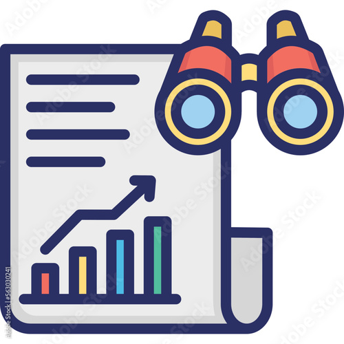 Binoculars, entrepreneurship Vector Icon