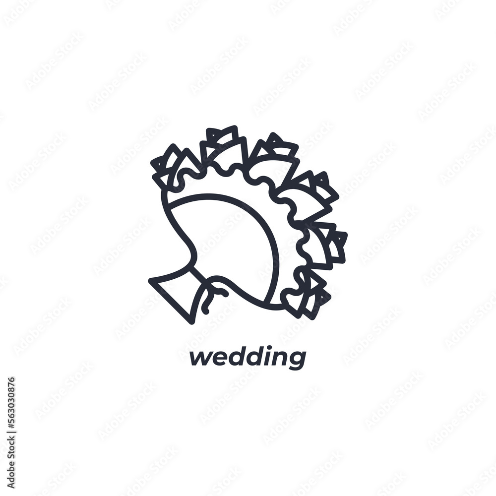 Vector sign wedding symbol is isolated on a white background. icon color editable. Vector sign wedding symbol is isolated on a white background. icon color editable.