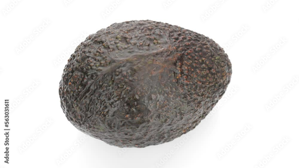 Whole avocado rotation on white background Whole avocado rotation on white background