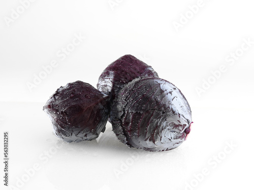 red cabbages isolated on white, organic