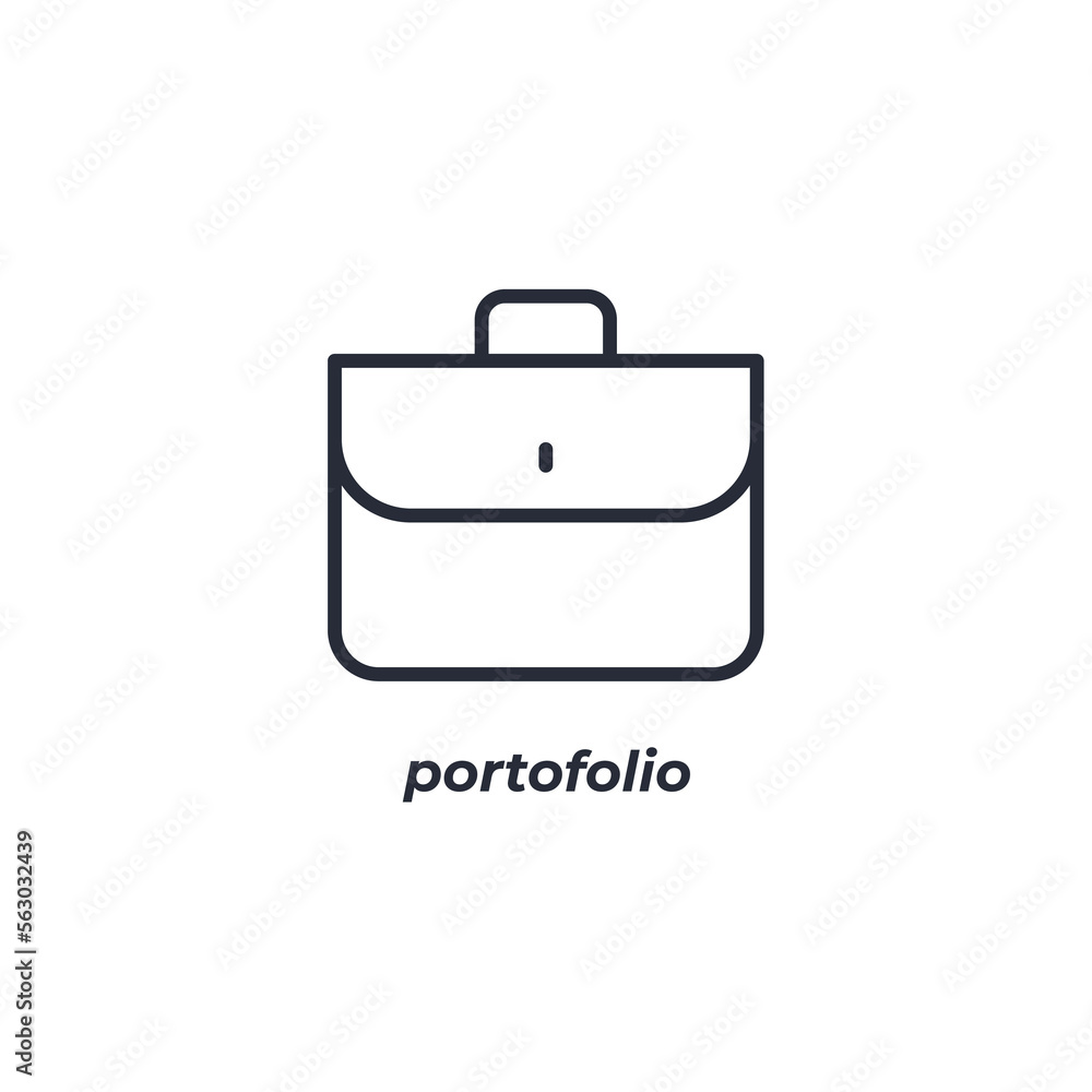 Vector sign portofolio symbol is isolated on a white background. icon color editable. Vector sign portofolio symbol is isolated on a white background. icon color editable.