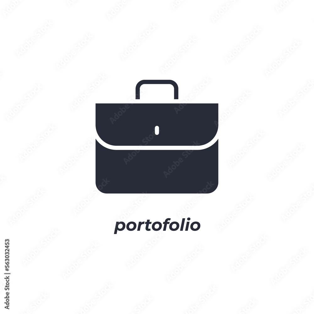 Vector sign portofolio symbol is isolated on a white background. icon color editable. Vector sign portofolio symbol is isolated on a white background. icon color editable.