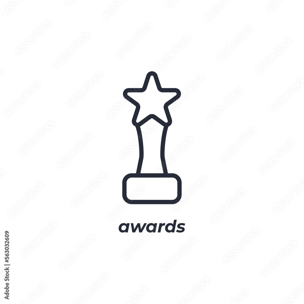 Vector sign awards symbol is isolated on a white background. icon color editable. Vector sign awards symbol is isolated on a white background. icon color editable.