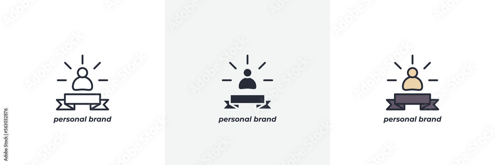 personal brand icon. Line, solid and filled outline colorful version, outline and filled vector sign. Idea Symbol, logo illustration. Vector graphics
