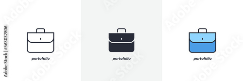 portofolio icon. Line, solid and filled outline colorful version, outline and filled vector sign. Idea Symbol, logo illustration. Vector graphics
