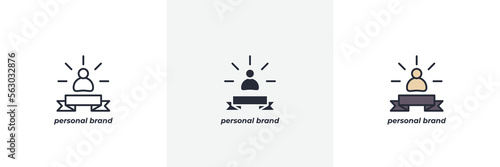 personal brand icon. Line, solid and filled outline colorful version, outline and filled vector sign. Idea Symbol, logo illustration. Vector graphics