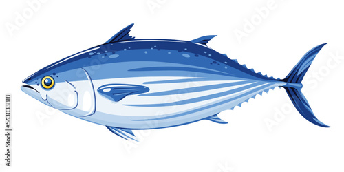 tuna Vector illustration cartoon flat icon isolated on white.