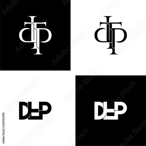 dtp lettering initial monogram logo design set