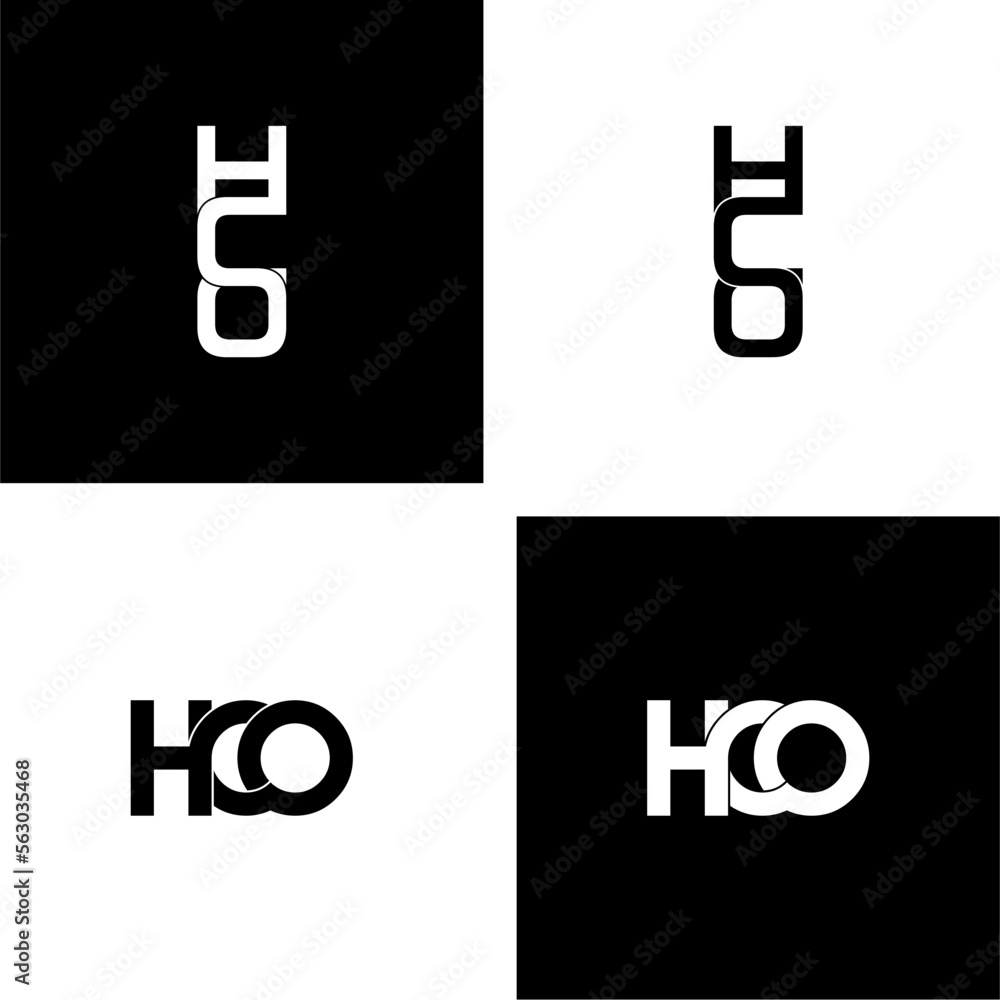 hco typography letter monogram logo design set hco typography letter monogram logo design set