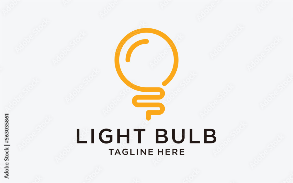 bulb logo design line simple modern template bulb logo design line simple modern template