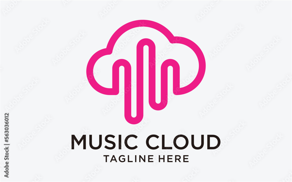 logo music with cloud modern simple