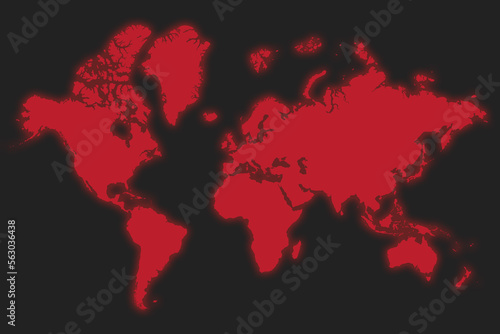 world map in red