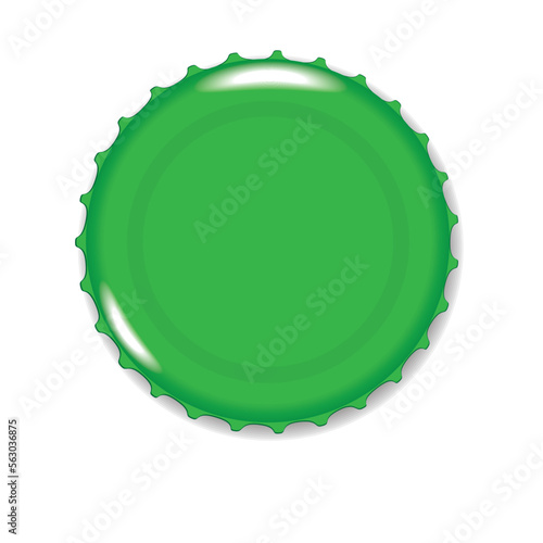 Green Beer bottle cap isolated on a white background