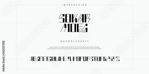 Modern abstract digital alphabet font. Minimal technology typography, Creative urban sport fashion futuristic font and with numbers. vector illustration