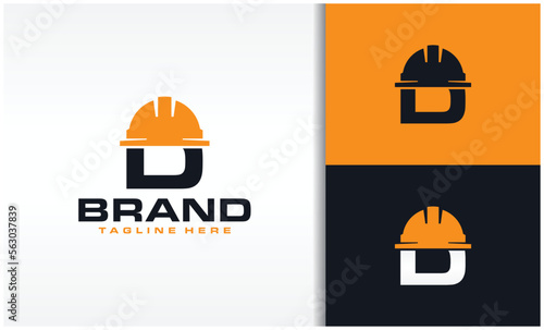 initials D cap construction logo