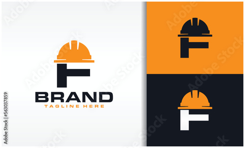 initials F cap construction logo