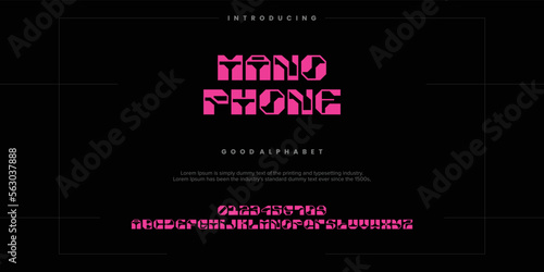 abstract alphabet fonts. Typography technology, electronic, movie, digital, music, future, logo creative font. vector illustration