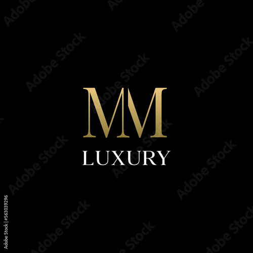MM Letter Logo. Gold Letter Design Vector with Golden Luxury Colors and Monogram Design.
