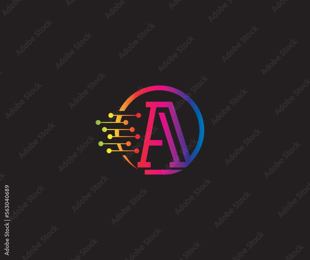 Creative Data Technology A Letter Modern Logo Design Company Concept Creative Data Technology A Letter Modern Logo Design Company Concept
