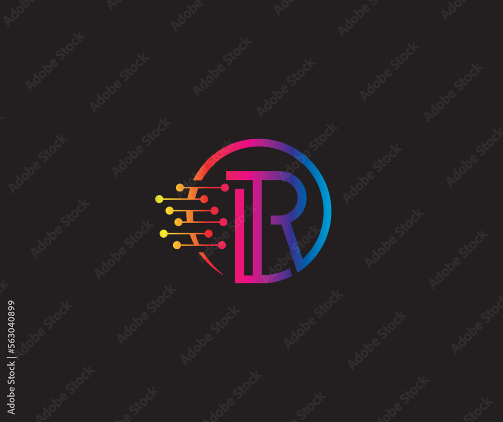 Creative Data Technology R Letter Modern Logo Design Company Concept Creative Data Technology R Letter Modern Logo Design Company Concept