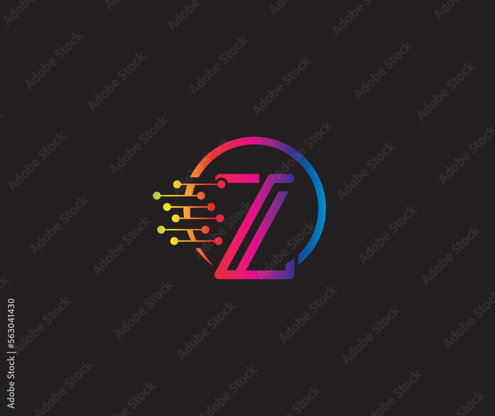 Creative Data Technology Z Letter Modern Logo Design Company Concept