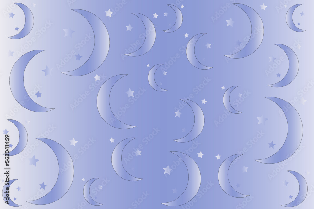 Abstract vector background with moon and stars in gradient colors Abstract vector background with moon and stars in gradient colors