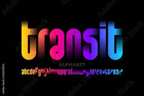 Modern lowercase font design, alphabet letters and numbers vector illustration
