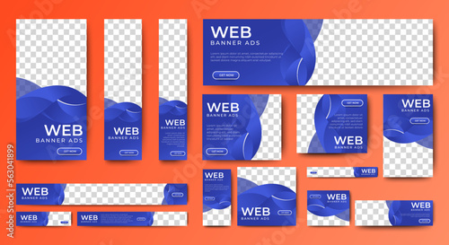 Modern banner design web template Set, Horizontal header web banner. Modern Gradient Blue cover header background for website design, Social Media Cover ads banner, flyer, invitation card