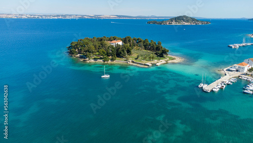 Island Galevac iz Zadar archipelago next to Ugljan with its monastery