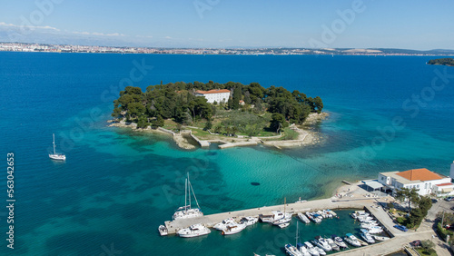 Island Galevac iz Zadar archipelago next to Ugljan with its monastery