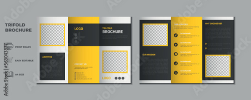 trifold brochure proposal Leaflet Flyer annual report magazine cover page three fold layout booklet company profile portfolio vector template and advertise presentation design
