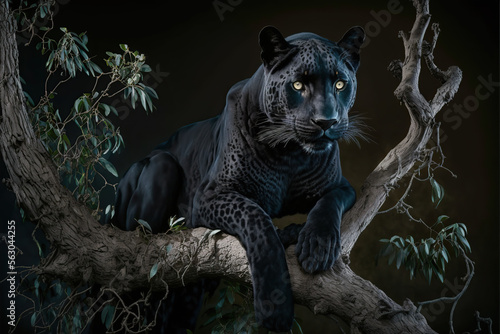 Wildlife, panther on the branch