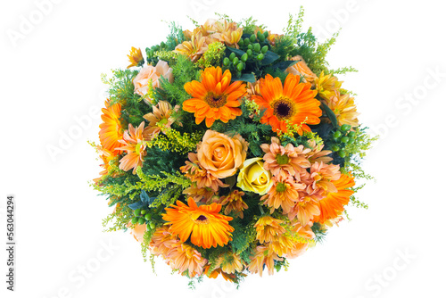 Many kinds of beautiful flowers is arranged in a circle can be decorated