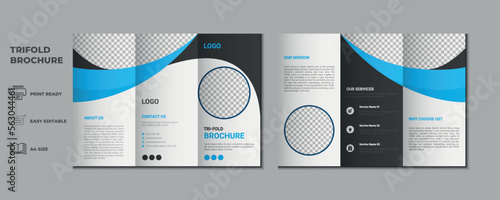 trifold brochure proposal Leaflet Flyer annual report magazine cover page three fold layout booklet company profile portfolio vector template and advertise presentation design photo