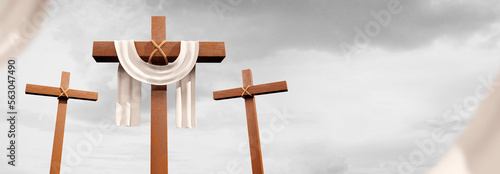 Background with cross in 3d render