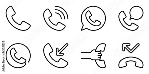 Simple Set of Phone Related Vector Icons. Contains such Icons as Global Calls  Online Support  service  vector illustration on white background