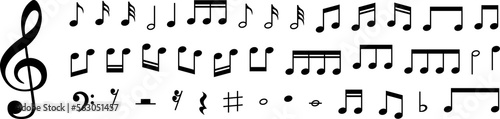 Collection of Music notes. Musical key signs