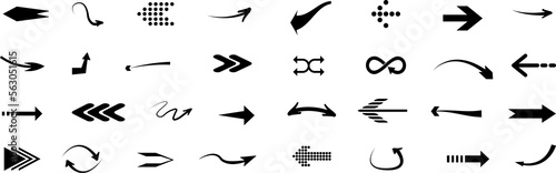 Arrow symbol. Pointer and recycle signs
