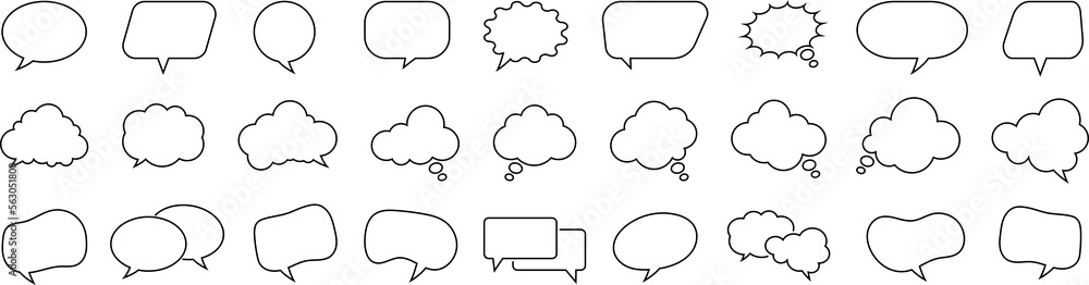 Set of empty speech bubbles with different shapes Set of empty speech bubbles with different shapes