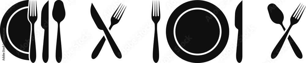 Cutlery set. Fork, spoon, knife. Realistic tableware. Kitchen utensil. Flat style Cutlery set. Fork, spoon, knife. Realistic tableware. Kitchen utensil. Flat style