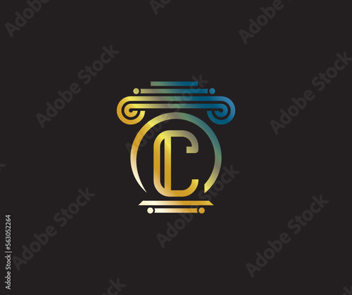 Creative C Letter law firm Colorful Modern Logo Design Company Concept