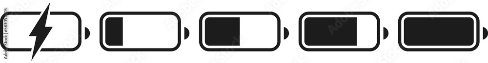 Battery charge indicator icon. Battery charge indicator icon.