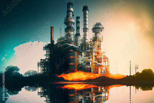 Conceptual graphic design of an energy sector and future