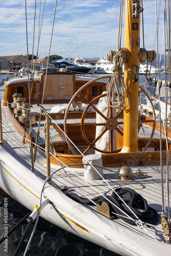 Old sailboat in the port of St. Tropez, Provence, France